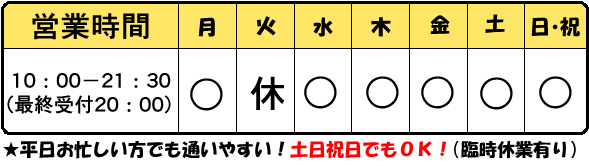営業表 営業表